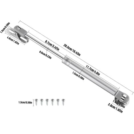 Vérin à Gaz, FANDE 2PCS 120N Vérins Meuble Hydraulique Ressort Amortisseurs à Gaz Bras Pneumatique Pour Levage De Porte Armoire Meuble Cuisine Amortisseur Charniè