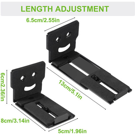 Lot De 2 Supports Muraux Universels Pour Enceintes – Inclinables Et Rotatifs 180°, Charge Max 13,6 Kg, QWORK