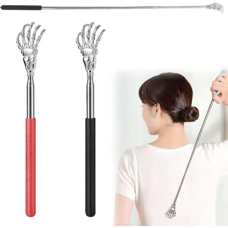 Grattoir Dorsal Télescopique 3 En 1 - Longueur Réglable Jusqu'à 81 Cm - Pour Le Dos Et Les Démangeaisons
