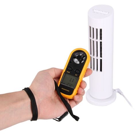 Anémomètre Numérique Portable Avec Thermomètre - Mesure Vitesse Vent Et Température - Écran LCD Rétroéclairé - Pour Randonnée, Camping