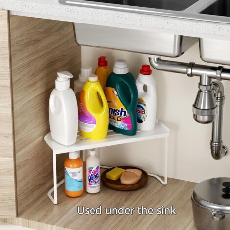 Madesmart Panier De Rangement Multifonction En Plastique Avec Poignées, Bac De Rangement Portable Sous évier Et Armoire, Taille M, Blanc