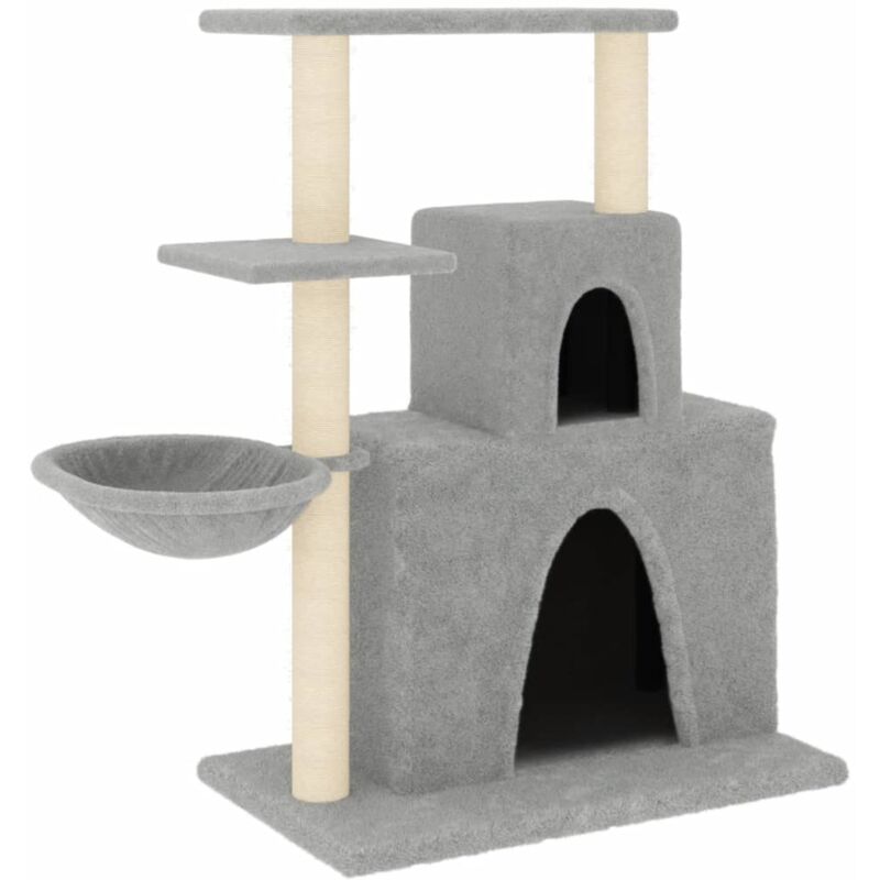 Pawhut Rascador De Gatos Para Esquina 25x23x62 Cm Madera De Pino Tabla  Rascadora Esquinera De Sisal Natural Con Juguete Colgante Color Natural  Gris