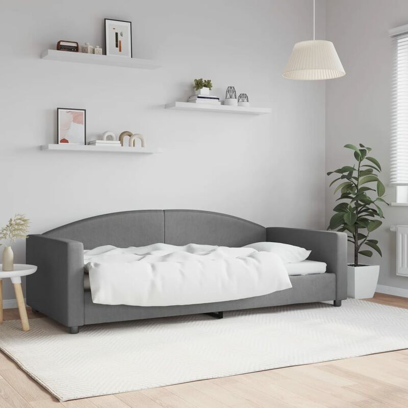 Merax Sofá cama individual con nido, sofá cama doble tapizada tamaño  individual individual con cajón, gris