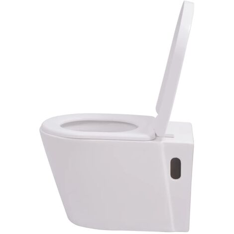 Inodoro de pared con cisterna oculta cerámica  blanco