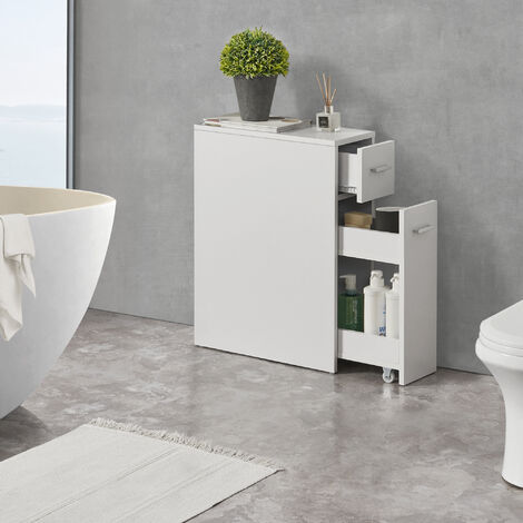 Yaheetech Mueble de Baño con Ruedas Armario de Suelo Estrecho con