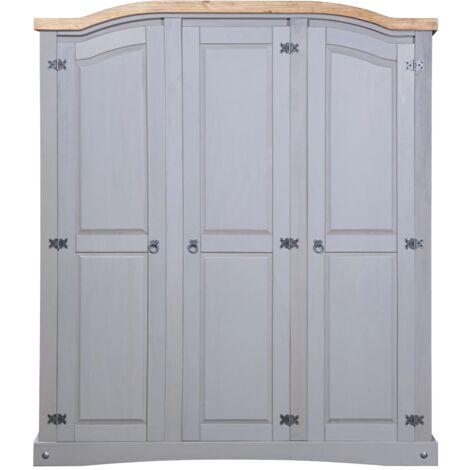 Armario madera de pino Mexicano estilo Corona gris 3 puertas