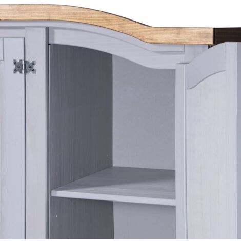 Armario madera de pino Mexicano estilo Corona gris 3 puertas