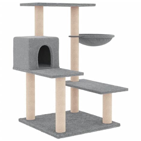 Pawhut Rascador De Gatos Para Esquina 25x23x62 Cm Madera De Pino Tabla  Rascadora Esquinera De Sisal Natural Con Juguete Colgante Color Natural  Gris