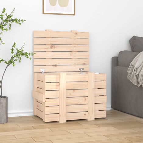 Caja de almacenaje madera maciza de pino 58x40,5x42 cm