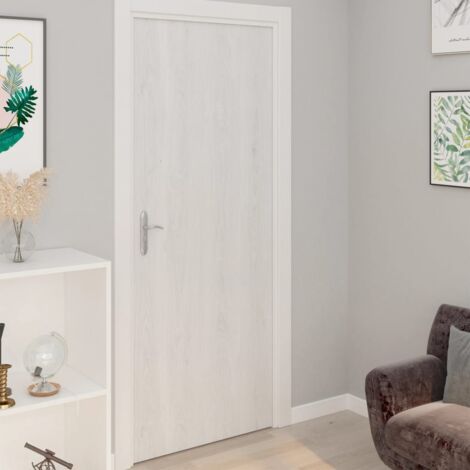 Láminas autoadhesivas puertas 2 uds PVC madera blanca 210x90cm