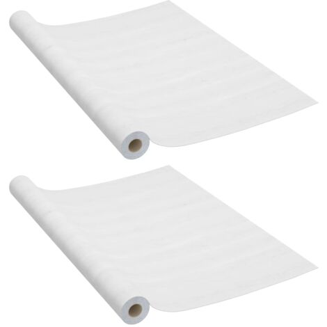 Láminas autoadhesivas puertas 2 uds PVC madera blanca 210x90cm