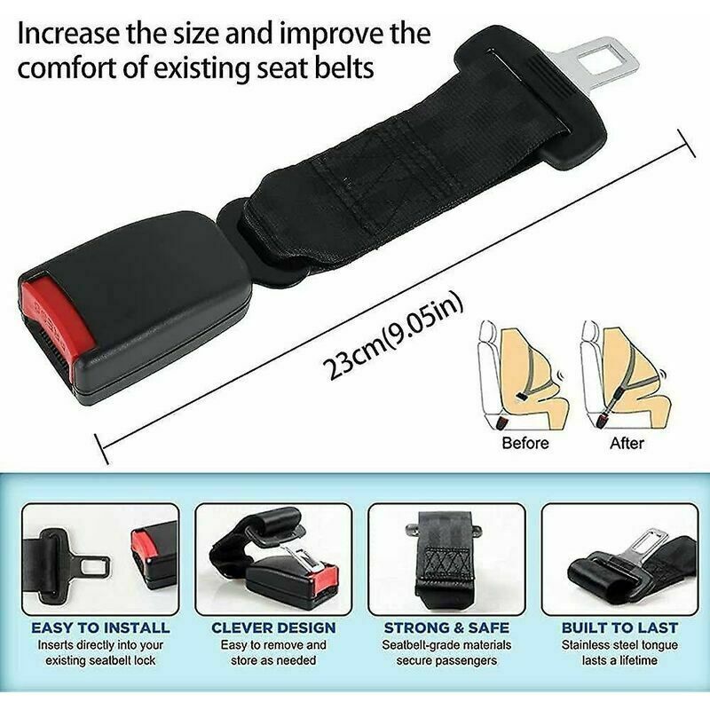 Ceintures de sécurité - Pack 2, rallonge de ceinture de sécurité de voiture  universelle, sangle d'extension de ceinture de sécurité réglable