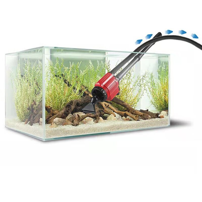 Luigi's Aspirateur Aquarium - Kit Pompe Pour Nettoyage Aquarium Siphon Puissant Pour Vidange Complete Accessoires Aquarium Pompe A Siphonner Eau Avec Filtre A Gravier Bleu