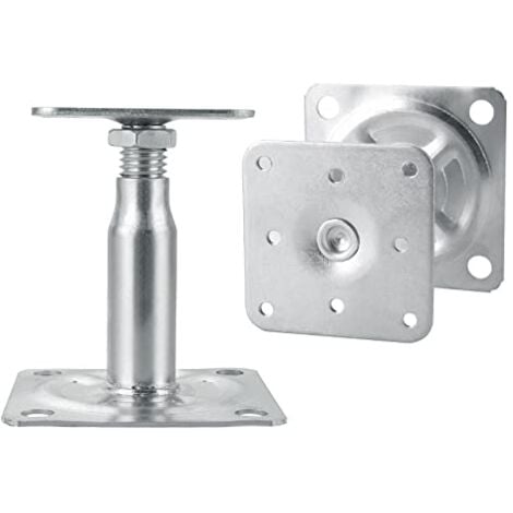 Lot de 4 supports de poteau surélevés galvanisés réglables de 100 à 150 mm, support de toit robuste pour construction