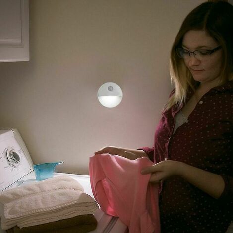 3pcs détecteur de mouvement lumière intérieur, sans éblouissement à piles sans fil led veilleuse pour placard toilette chambre salle de bain armoire cuisine couloir escalier