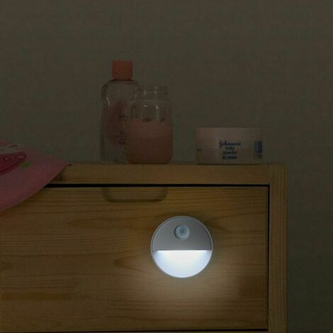 3pcs détecteur de mouvement lumière intérieur, sans éblouissement à piles sans fil led veilleuse pour placard toilette chambre salle de bain armoire cuisine couloir escalier