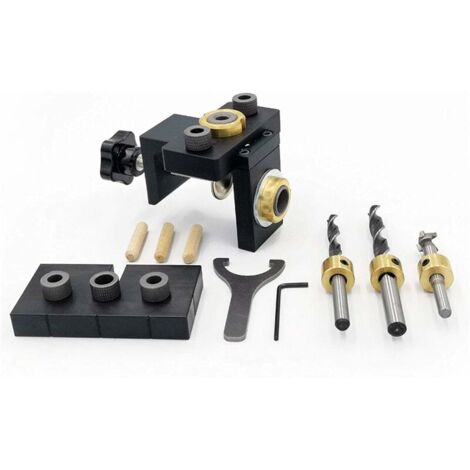 Gabarit De Perçage Pour Trous De Poche 3 En 1 | Avec Forets 8/10/15 Mm, Guide Réglable | Pour Assemblage Bois, Meubles, Cadre