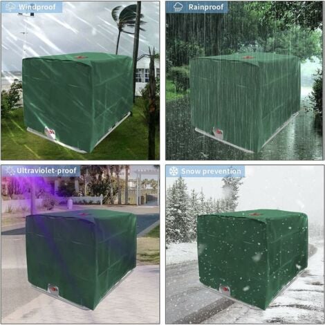 Ibc réservoir d'eau couvercle tonneaux accessoires 1000l imperméable étanche  couverture de protection anti-poussière 120x100x116cm