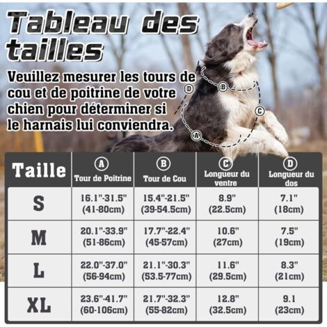Harnais Chien Anti Traction, Harnais Tactique Chien Réfléchissant Réglable avec Poignée et Anneaux, Gilet Durable Facile à Mettre, Harnais Chien Militaire pour Entraînement Chasse, Noir, XL