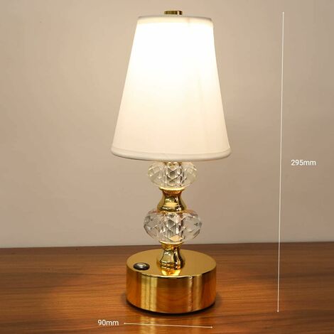 Lampe de Chevet Tactile Dimmable, Lampe de Table, Abat-jour en