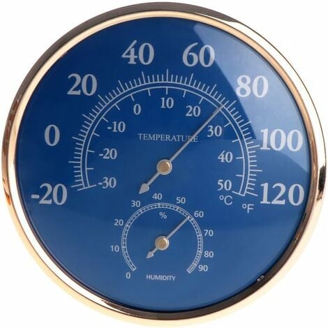 Grand cadran rond analogique Thermomètre intérieur Hygromètre Humidité  Température Mètre