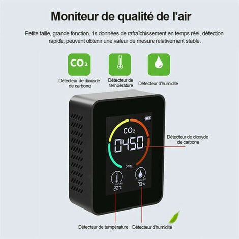 Détecteur d'air co2 Détecteur de dioxyde de carbone Production agricole  Serre Co2 Moniteur Détecteur de gaz d'humidité