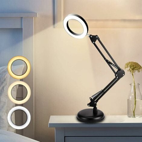 LED Lampe de Bureau Articulée à Bras Flexible Intensité/Température  Réglable, Lampe de Chevet d'Architecte