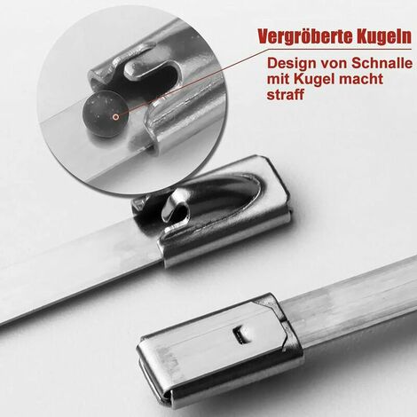 Attaches De Câble En Acier Inoxydable Lot De 100 - 4,6x200mm Autobloquantes