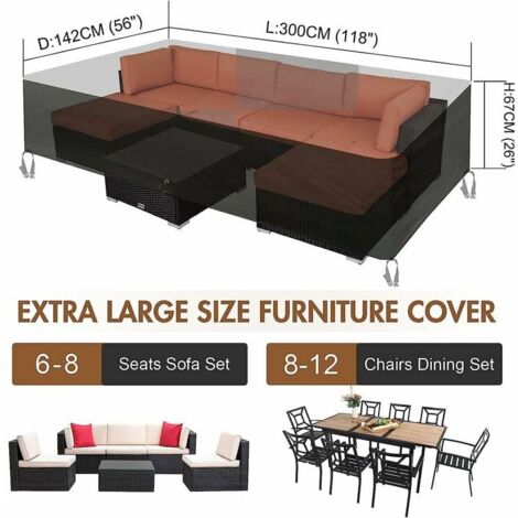 Housse Protection Table Jardin GREENGERS - HOUSSES POUR SALONS DE JARDIN - HOUSSE DE PROTECTION BANC DE JARDIN 2 PLACES Salon De Jardin Déstockage