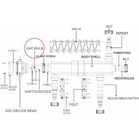 CUV-236 Lampe UV 36W Stérilisateur Tube UV-C