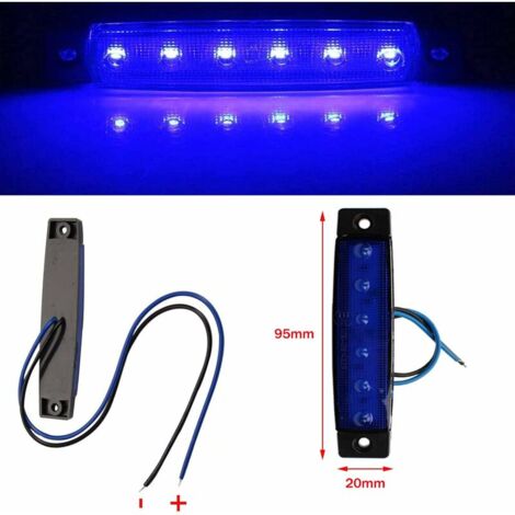 10Pcs Feux de Gabarit Latéraux LED,12V 24V Feux de Gabarit LED Arrière Avant Indicateur Feux de Gabarit Latéraux ((Bleu)