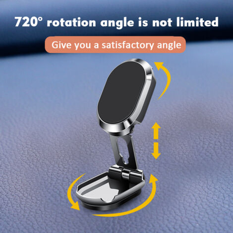 Support Magnétique Pour Téléphone Voiture - Aimant Puissant, Base Pliable 360°, Compatible Tous Smartphones