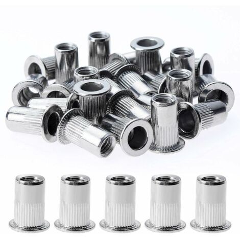 120 Pièces Écrous Type U M5 M6 - Kit Acier Carbone Zingué - Pour Moto Voiture Tracteur