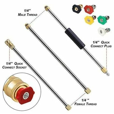 Outil de Nettoyage de GouttièRe Laveuse à Pression - Rallonges, Buse de Lance de Nettoyeur de Toit - 4000 Psi 5 Conseils, Accessoires de Lavage de Vitres, Laveuse à Pression