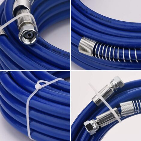 Tuyau Airless 1/4" 15 M 3300 PSI Jaune – Tuyau Haute Pression Pulvérisateur Peinture Avec Raccords Sécurisés