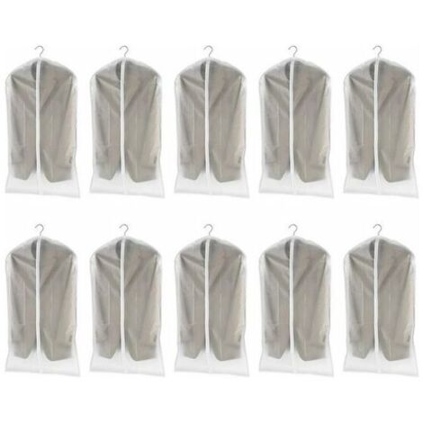 Housses de Vêtements,Lot de 10 housses d'épaule pour vêtements,Penderie Protection Pliable,Housses d'épaule de vêtement PEVA pour vêtements pour Chemise/Costume