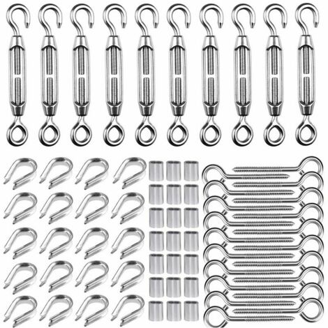 Tendeur Ridoir M6 Inox Crochet/œillet - Lot De 6 - Réglable Pour Câble, Clôture, Support Plantes - Usage Intérieur/extérieur