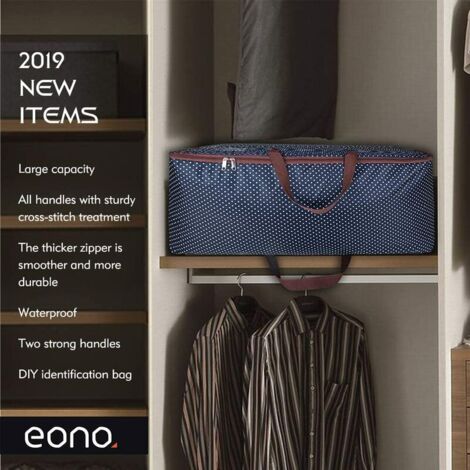 2013 100L Sacs pour vêtements, étanche épais surdimensionnée Organiseur Sac de Rangement, Sac de Voyage- Bleu