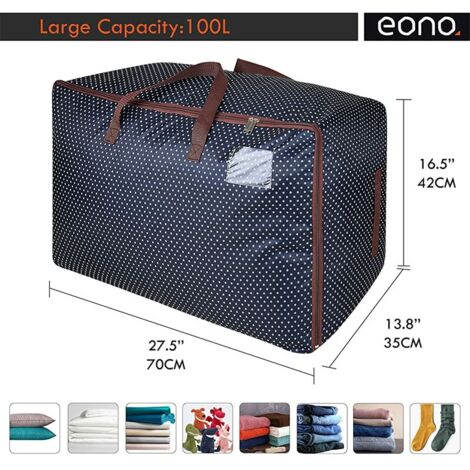 2013 100L Sacs pour vêtements, étanche épais surdimensionnée Organiseur Sac de Rangement, Sac de Voyage- Bleu