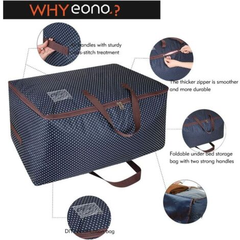 2013 100L Sacs pour vêtements, étanche épais surdimensionnée Organiseur Sac de Rangement, Sac de Voyage- Bleu