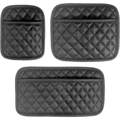 Kit 2 Organisateurs De Voiture En Cuir – Pour Téléphone, Clés, Lunettes… Avec Crochets Et Parasol