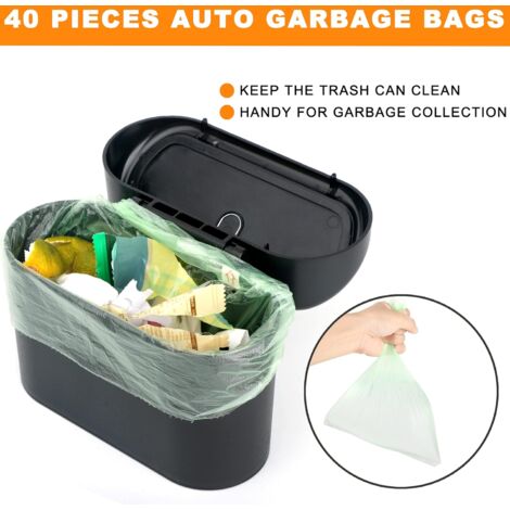 2 Mini Poubelles De Voiture Avec Couvercle - 9,4x9,4x16,9 Cm, étanches, En ABS/PP, Pour Habitacle Ou Bureau
