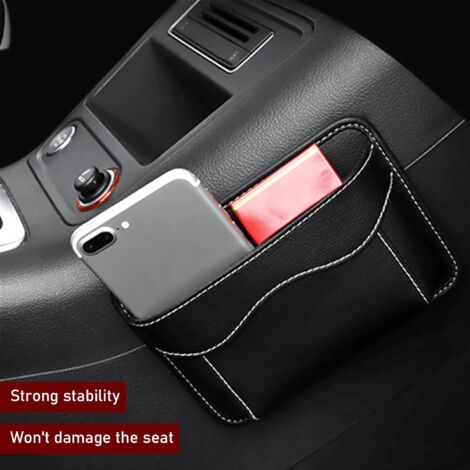 Lot De 2 Organisateurs Cuir Pour Voiture - Téléphone, Lunettes, Clés - Avec Crochets Et Boîte à Mouchoirs Parasol