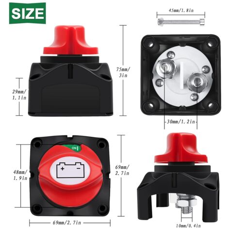 Lot De 2 Interrupteurs Coupe-circuit à Clé – Pour Voiture, Camion, Bateau, Installation Facile, Sécurité Batterie