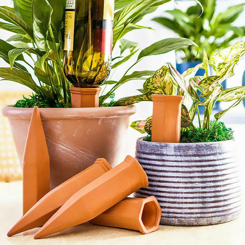 Cônes Arrosage Plantes Relaxdays - Lot De 4 - Terre Cuite - 100 Ml - Arrosage Automatique