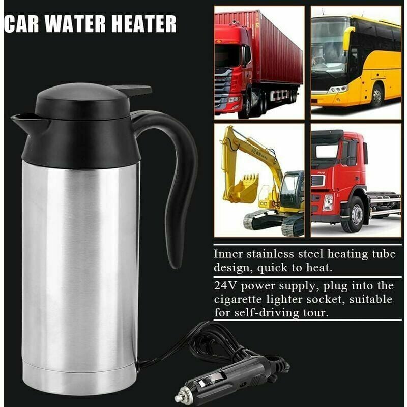 Bouilloire électrique de voyage, 12V/24V 1000ml voiture camion chauffage  électrique Café Mugs Ther-mos bouilloire tasse d'eau chaude pour Café Thé