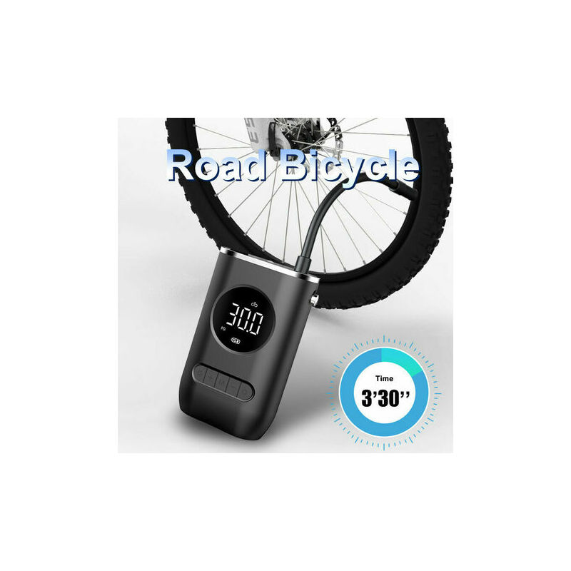ENRIPRT Compresseur d'air portable 150 PSI Mini pompe à pneu de voiture  4000 mAh Compresseur électrique rechargeable Pompe à vélo avec grand écran  et éclairage de secours pour voitures, motos, vélos 