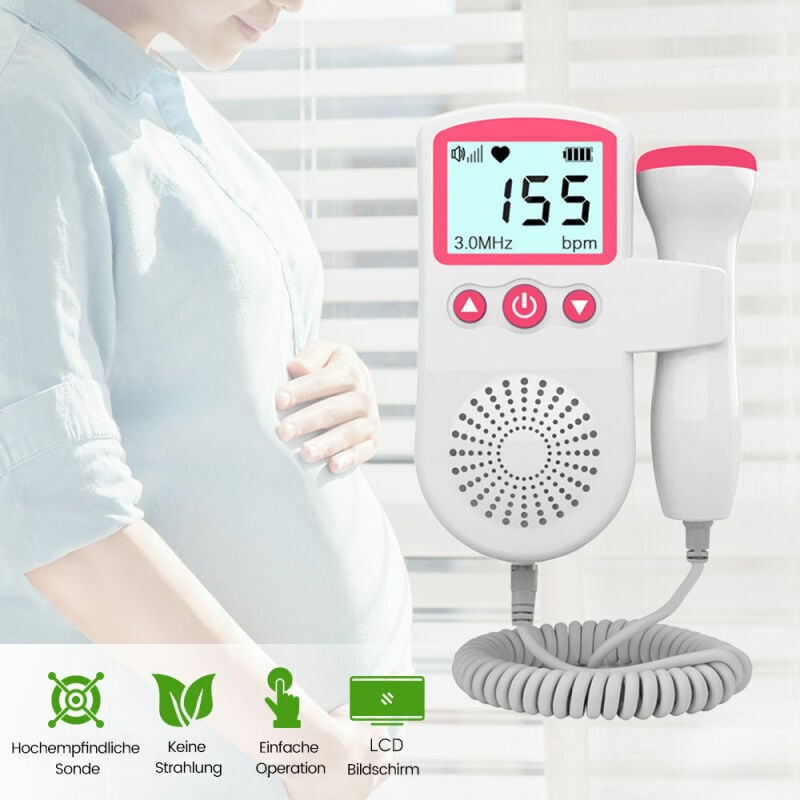 Doppler foetal rechargeable 2,5 MHz - Mesure rythme cardiaque bébé