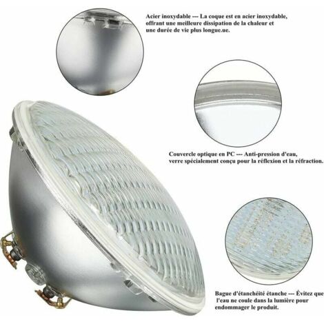 Lampes Piscine LED PAR56 RGBW 54W 12V – Étanche IP68 – Télécommande – Éclairage Plat Multicolore