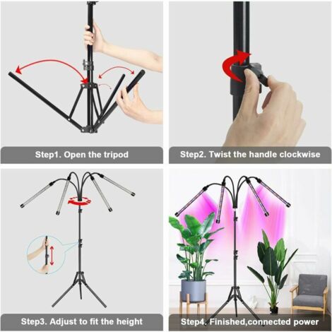Suspension Plante Intérieure ANDRESLAD Support Suspension Réglable Pour Lampes De Culture - 2 Pièces, Corde 1/8, Capacité 150lb Support Suspension Lampes